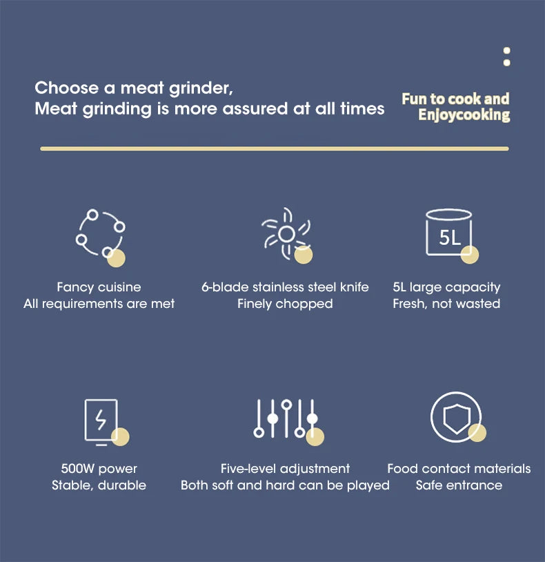 GrindMaster 5L – Multifunctional Meat & Vegetable Food Processor