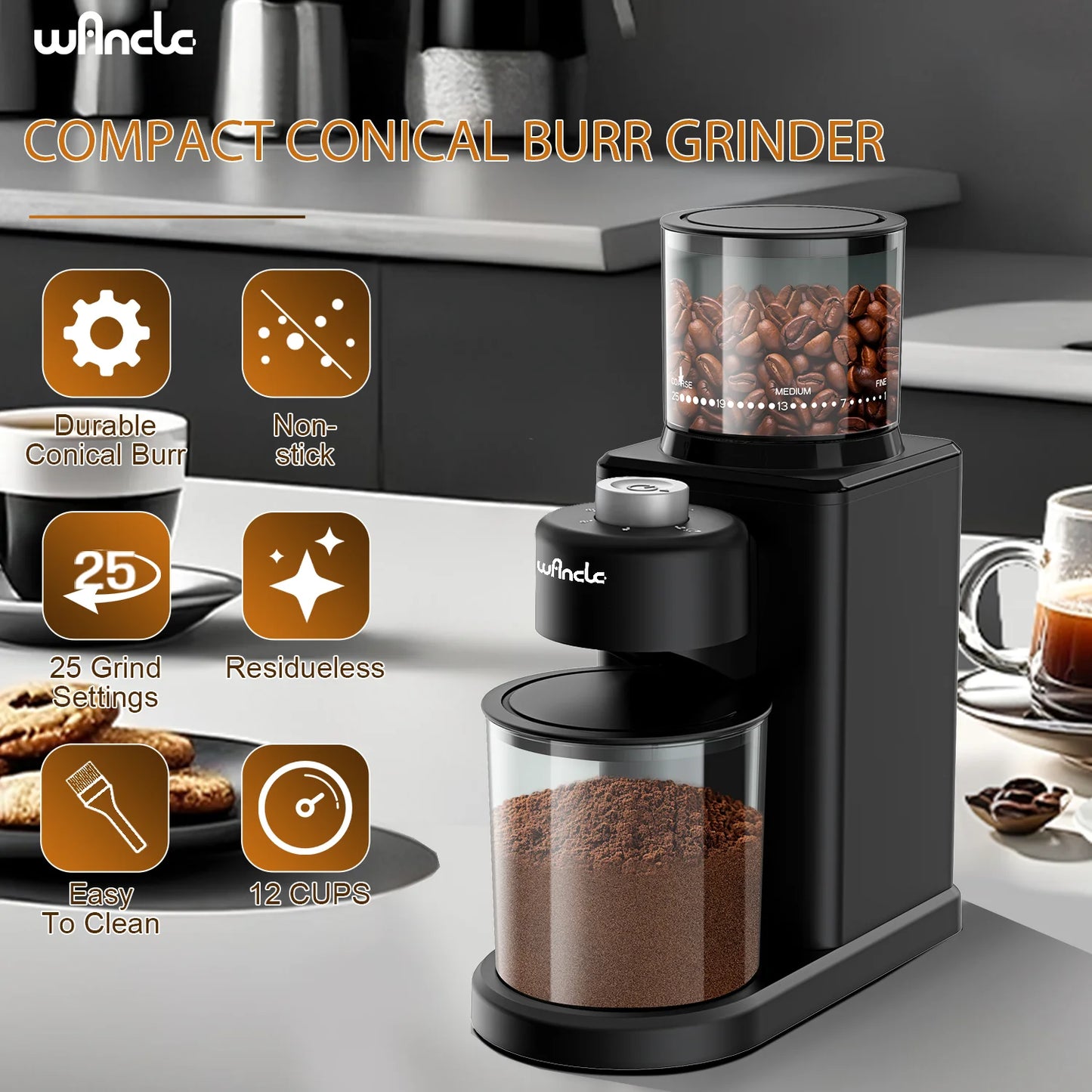 AromaGrind Smart Coffee Grinder – Adjustable Electric Mill for Espresso & French Press
