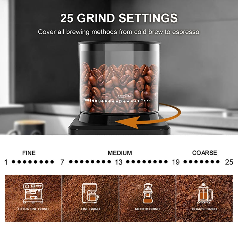 AromaGrind Smart Coffee Grinder – Adjustable Electric Mill for Espresso & French Press