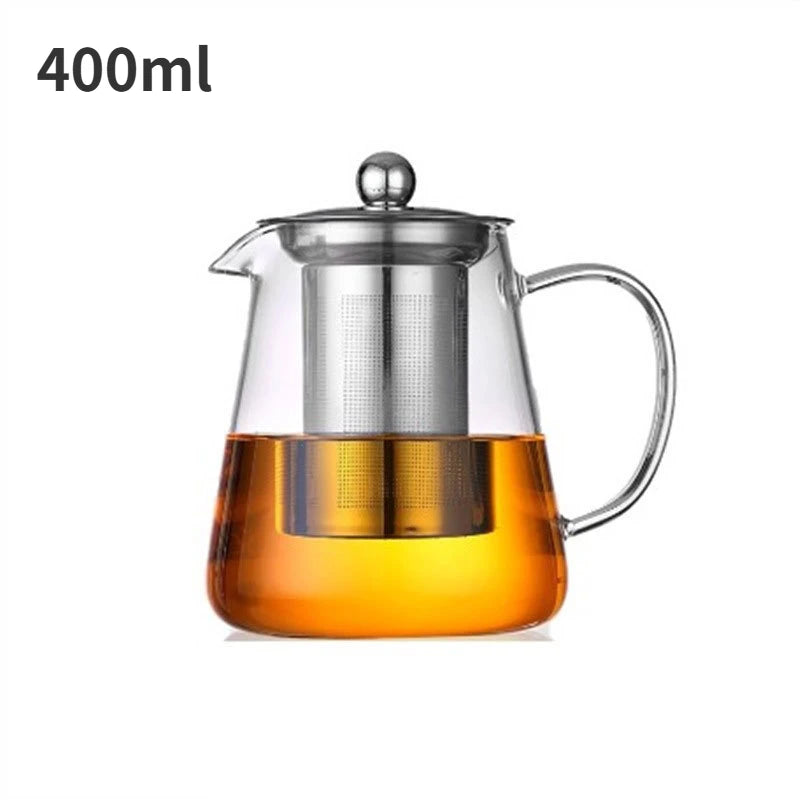 BrewVista™ Heat-Resistant Glass Teapot with Stainless Steel Infuser