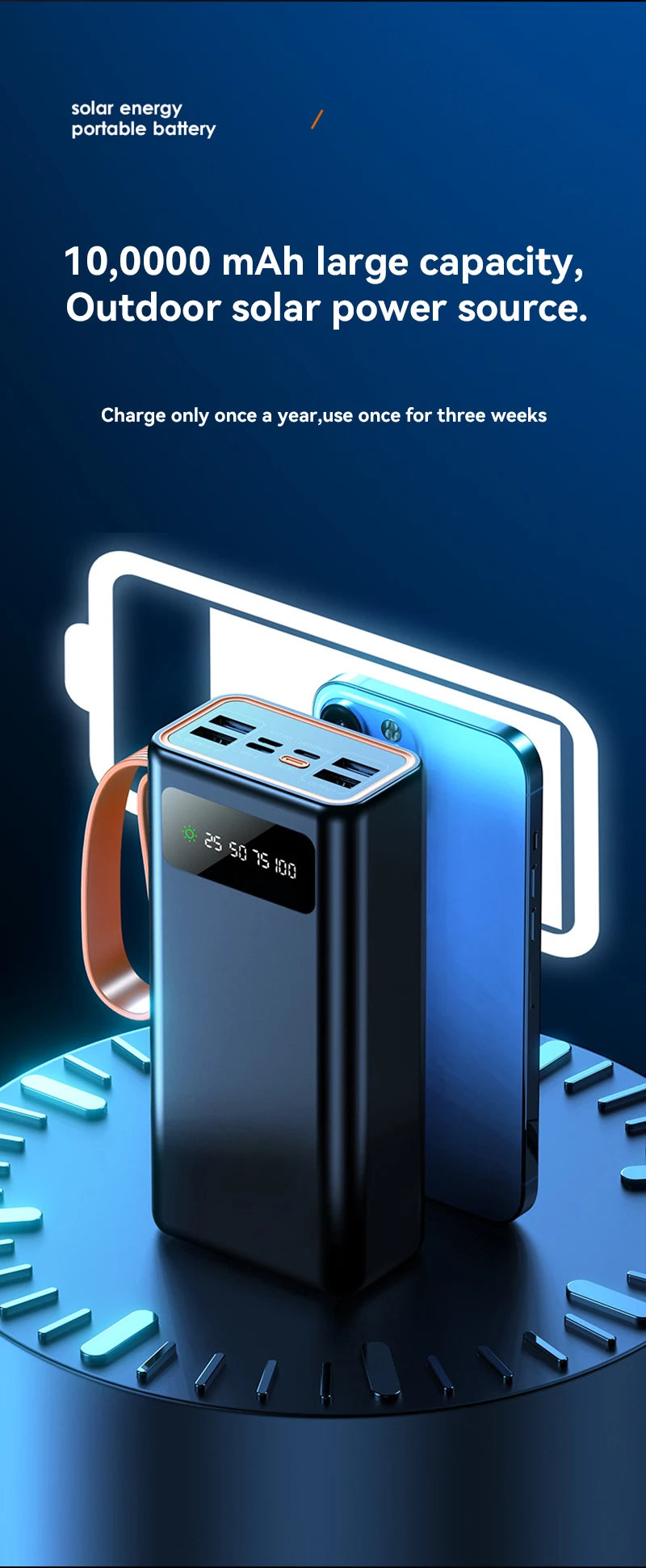 MegaVolt 500000mAh Solar Power Bank