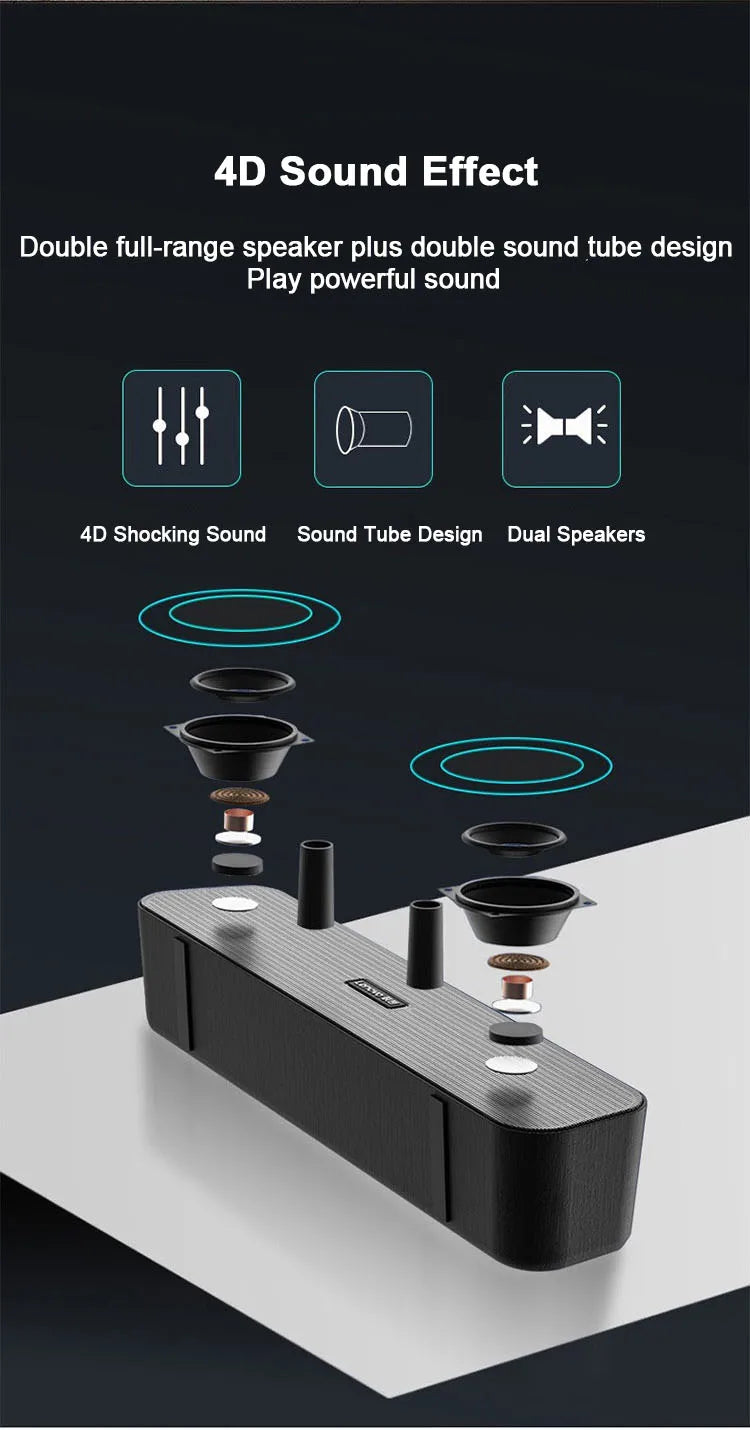 CinemaBass Home Sound Bar – Stereo Surround Speaker for TV & PC