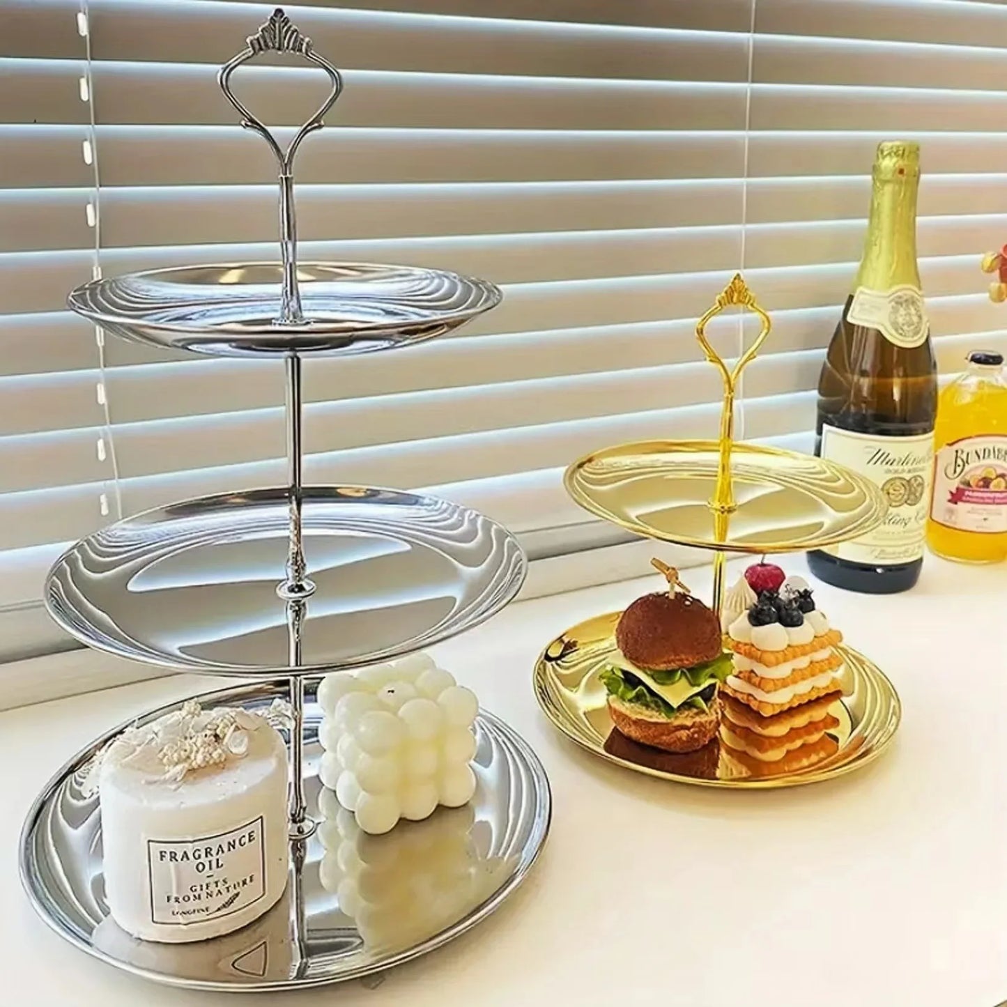 EleganceTier™ 3-Layer Stainless Steel Dessert Stand