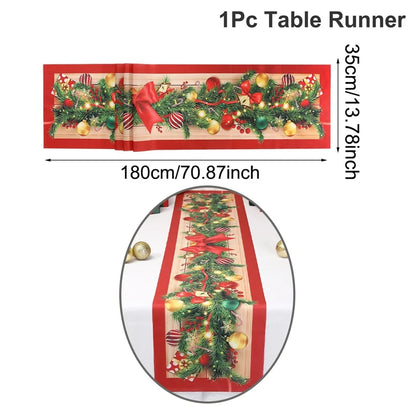 FestiveCharm™ Santa Table Runner