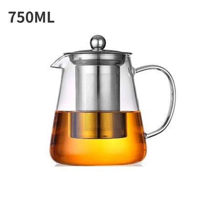 BrewVista™ Heat-Resistant Glass Teapot with Stainless Steel Infuser