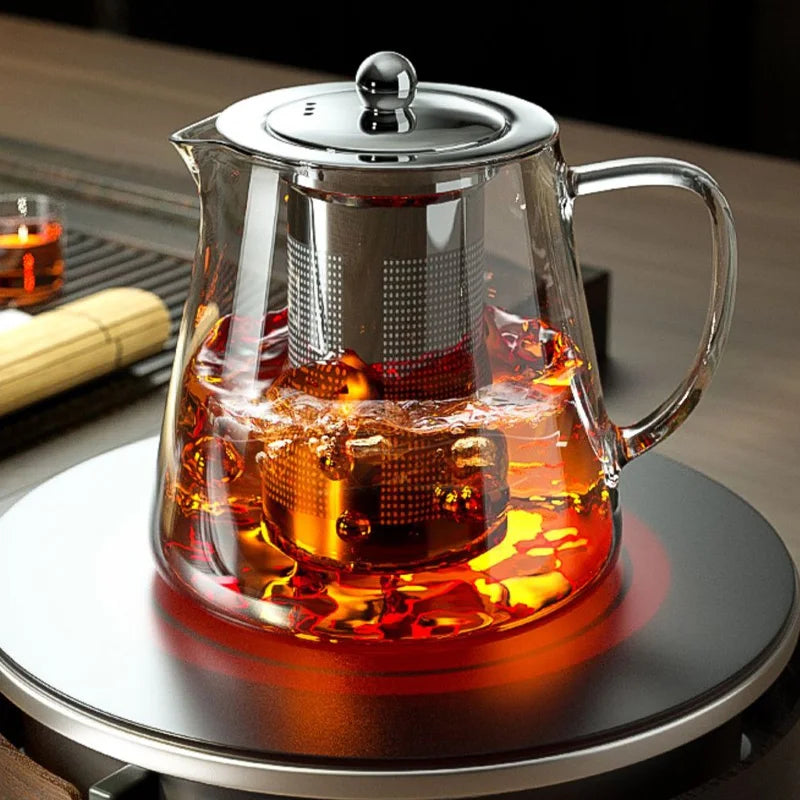 BrewVista™ Heat-Resistant Glass Teapot with Stainless Steel Infuser