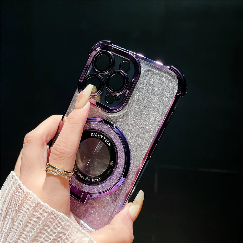 GleamGuard Pro – Luxury Magnetic Stand Case for iPhone Series