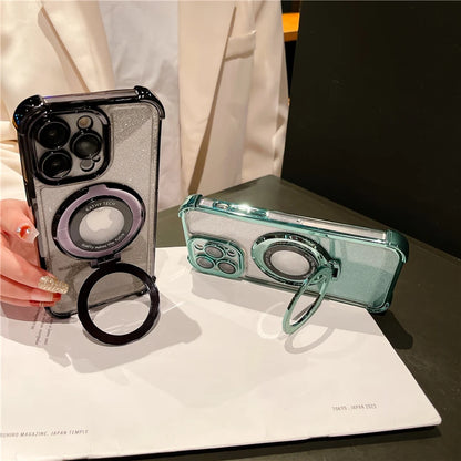 GleamGuard Pro – Luxury Magnetic Stand Case for iPhone Series