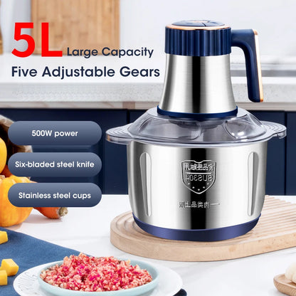 GrindMaster 5L – Multifunctional Meat & Vegetable Food Processor