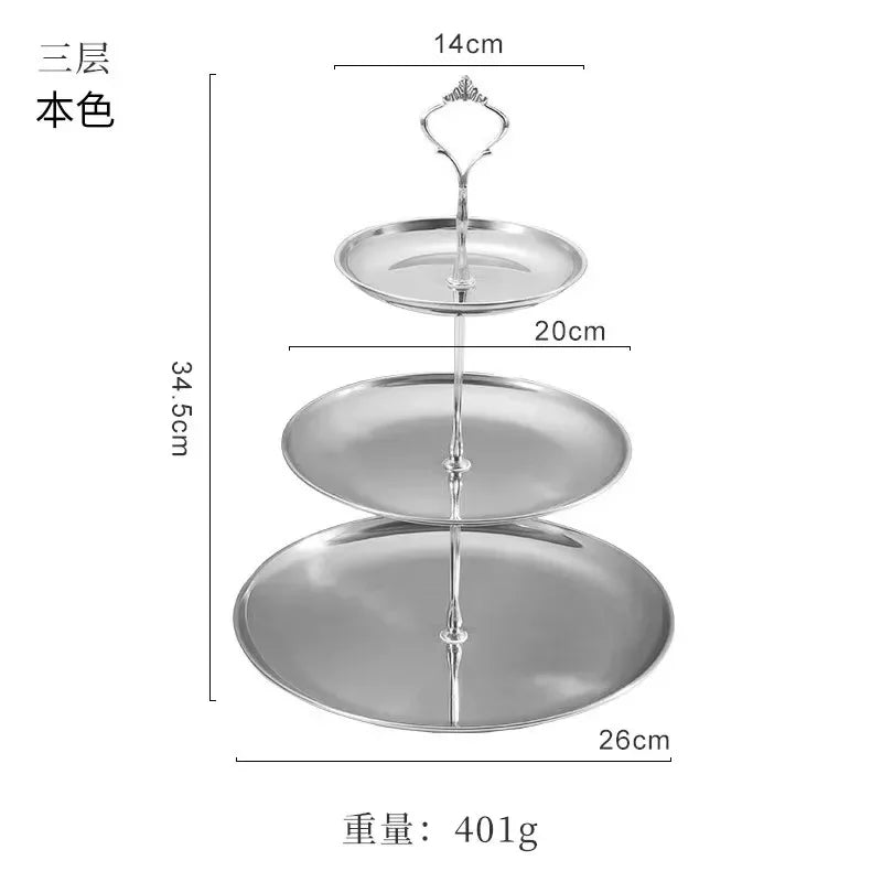 EleganceTier™ 3-Layer Stainless Steel Dessert Stand