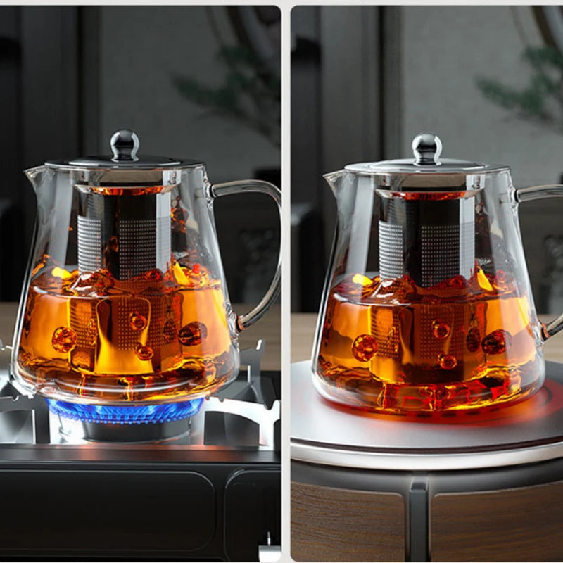 BrewVista™ Heat-Resistant Glass Teapot with Stainless Steel Infuser