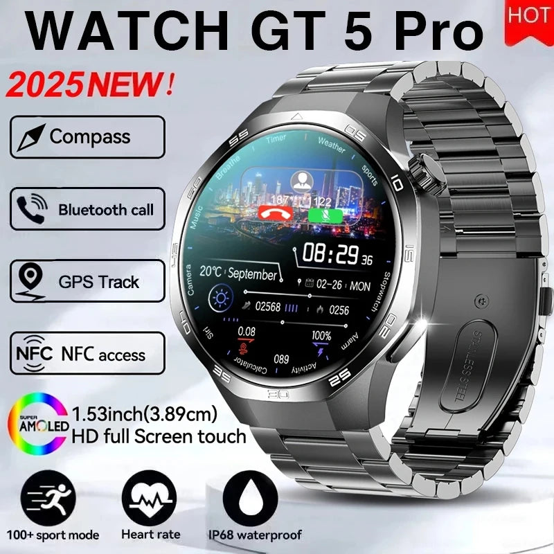 AstraGT 5 Pro – AMOLED GPS Smartwatch with NFC & Health Tracking