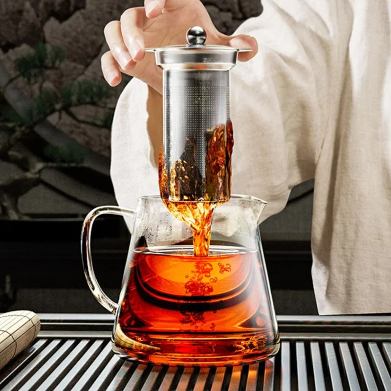 BrewVista™ Heat-Resistant Glass Teapot with Stainless Steel Infuser