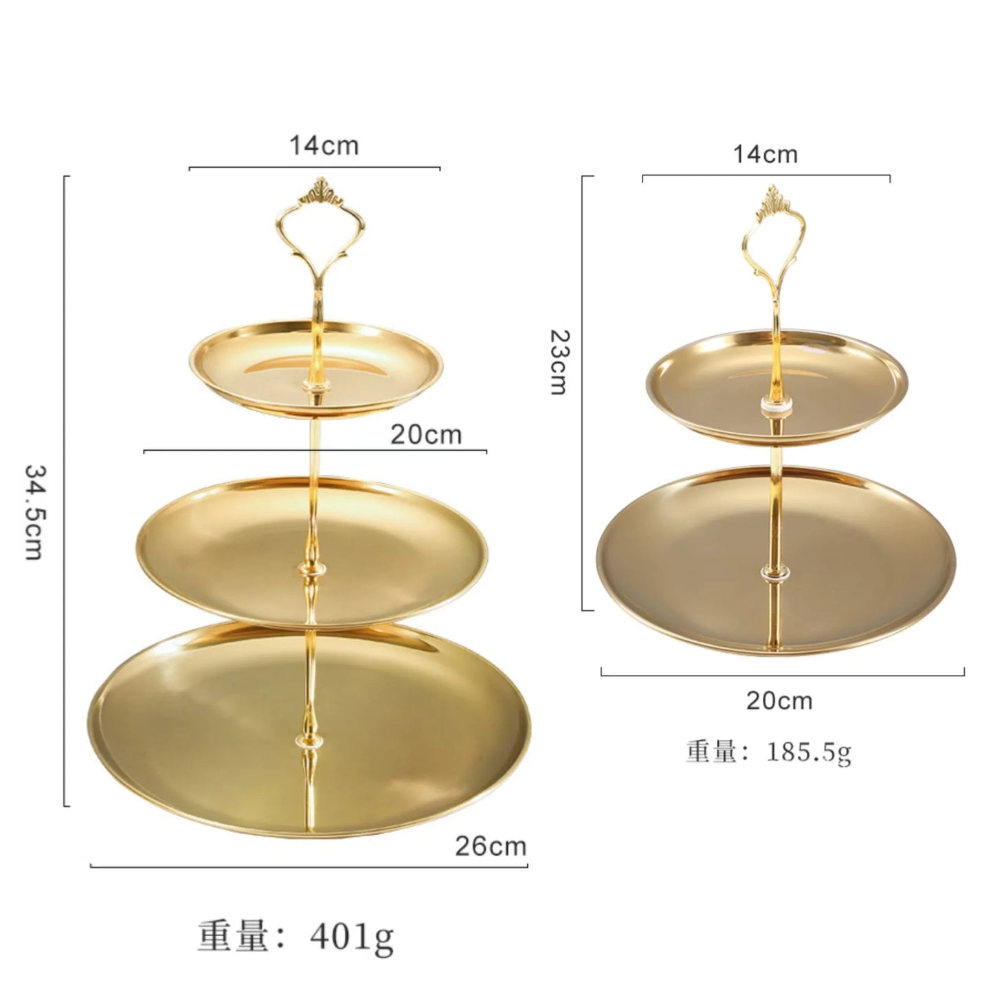 EleganceTier™ 3-Layer Stainless Steel Dessert Stand