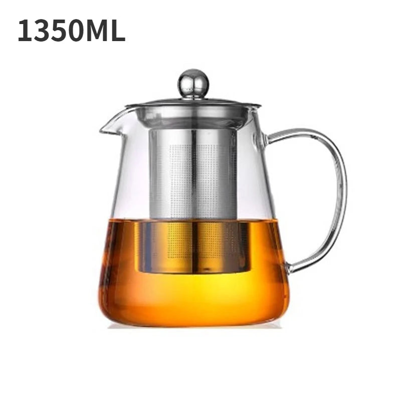 BrewVista™ Heat-Resistant Glass Teapot with Stainless Steel Infuser