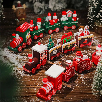 MerryRails™ Festive Wooden Train Decor