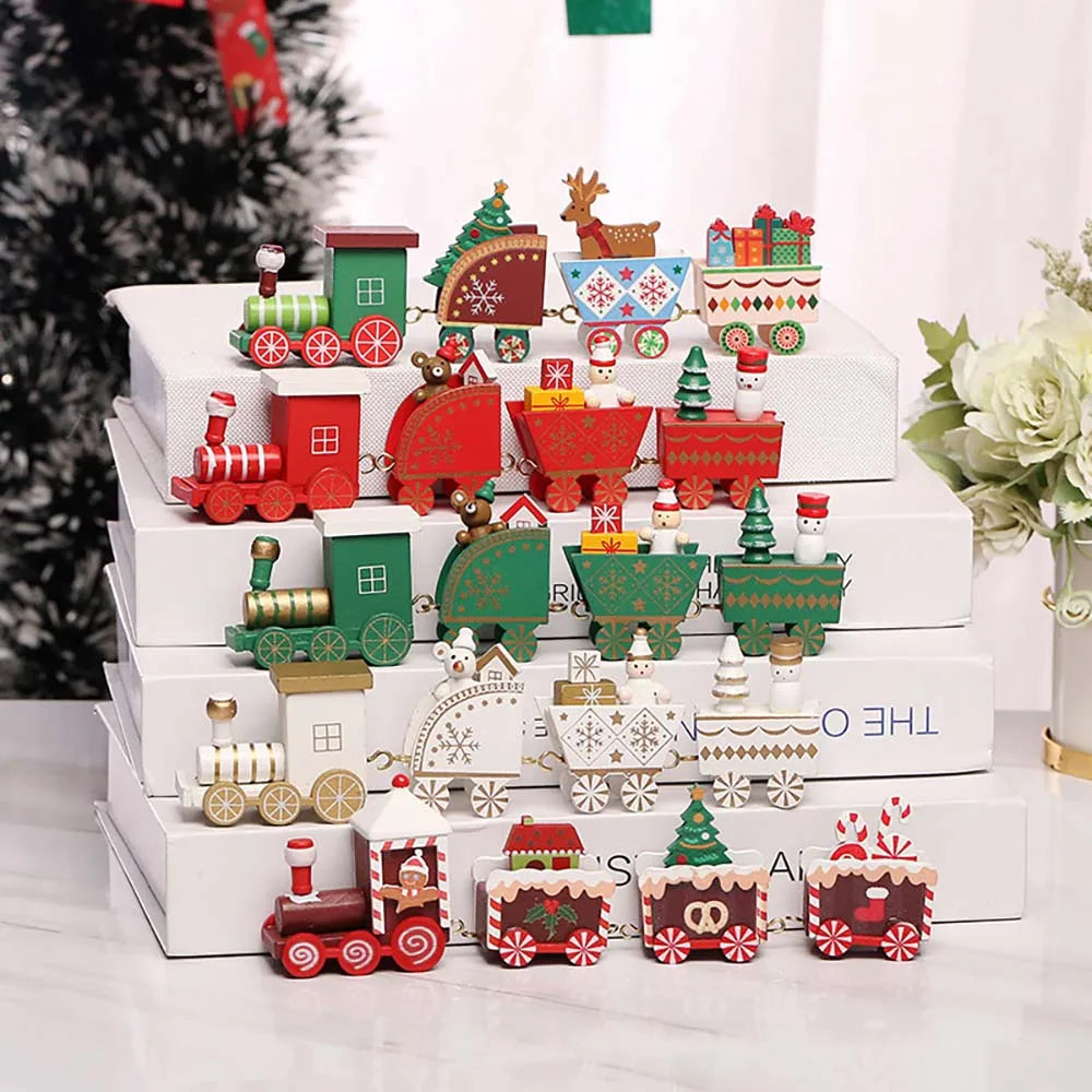 MerryRails™ Festive Wooden Train Decor