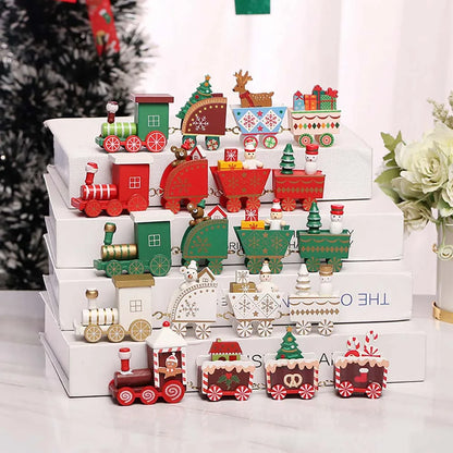 MerryRails™ Festive Wooden Train Decor