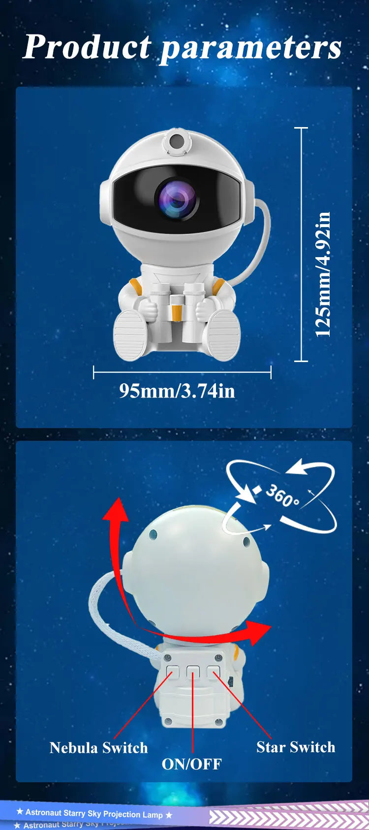NebulaQuest Star Projector Lamp