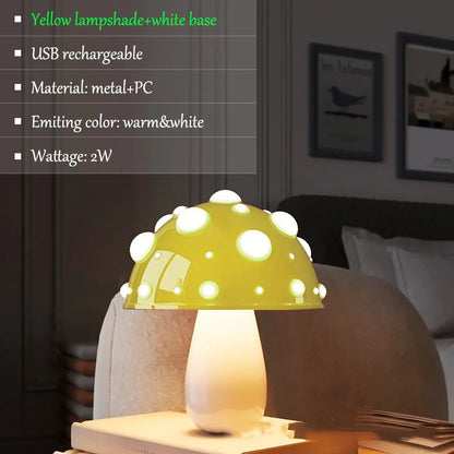 Fly Amanita Mushroom Lamp – Dual-Colour LED Desk Light USB/AC