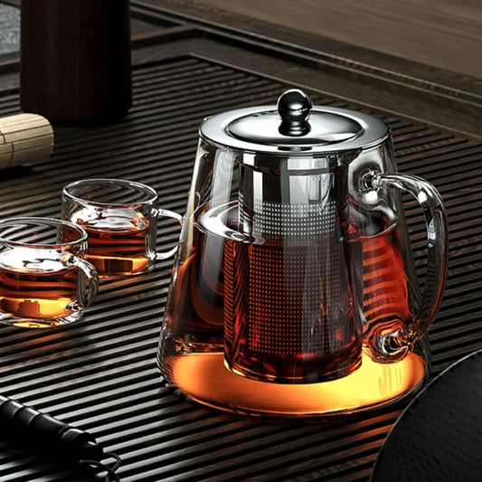 BrewVista™ Heat-Resistant Glass Teapot with Stainless Steel Infuser