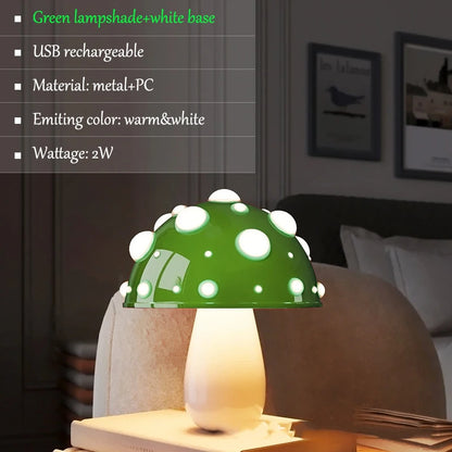 Fly Amanita Mushroom Lamp – Dual-Colour LED Desk Light USB/AC