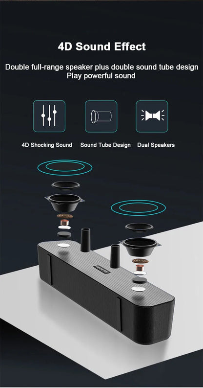 CinemaBass Home Sound Bar – Stereo Surround Speaker for TV & PC